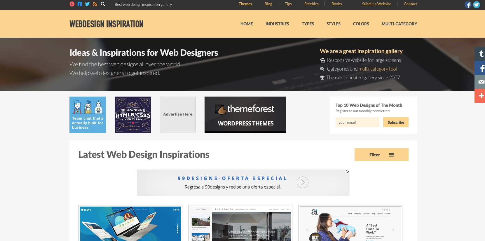 Inspiración para emprendedores Web design inspiration  bee ingenious