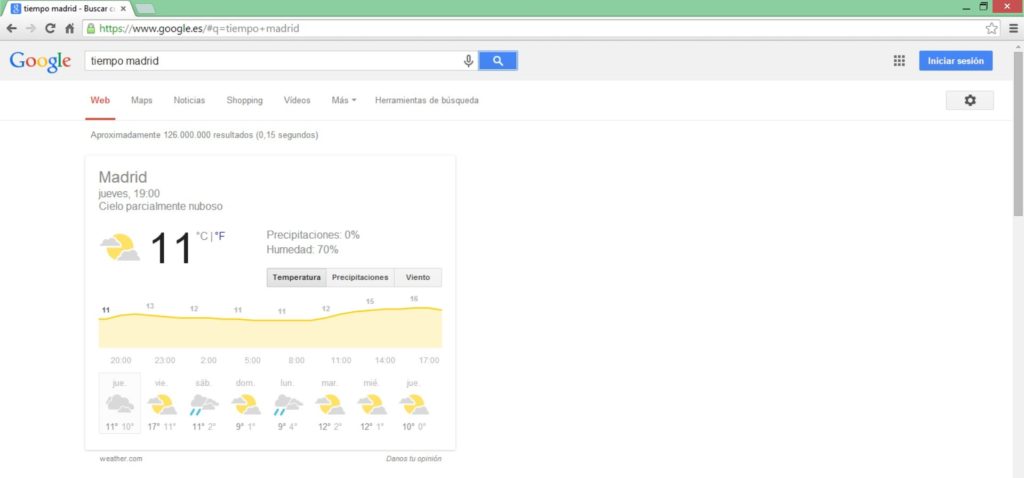 El tiempo en una ciudad - Google Tips - Bee Ingenious